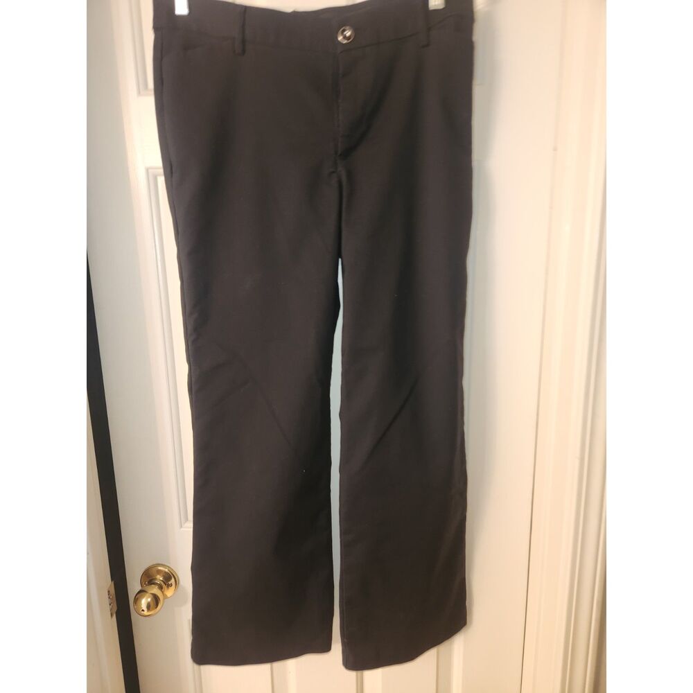 Lee Flex Motion Black Trousers Dress Pants 12 Short Regular Fit Mid Rise Work
